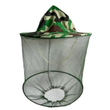Imagem de 5 Chapéus de rede de cabeça, chapéu de sol camuflado com proteção de rede repelente de insetos contra mosquito de abelha para pesca ao ar livre, jardinagem, acampamento, caminhada, apicultura