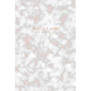 Imagem de Bullet Grid Journal: Faux Rose Gold Glitter and White Marble Dot Grid Notebook/Journal (6 x 9 inches) - 120 Dot Pages