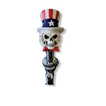 Imagem de EUA Uncle Sam Bandeira Caveira Torneira de Cerveja Kegerator Resina Zumbi Patriótico