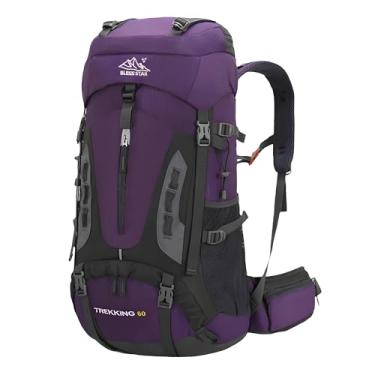 Imagem de Mochila Camping Caminhada Viagem Cargueira Trilha 60 Litros (Roxo)