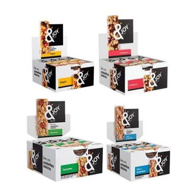 Imagem de Kit Com 4 Barra &Joy 12X30G Côco/Original/Cranberry/Sementes, Cereais