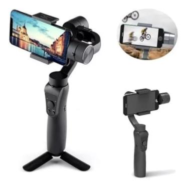 Imagem de Suporte Estabilizador De Imagem Gimbal Para Celular Câmera Smartphone 3 Eixos Profissional Mão 360 Graus Com Tripé