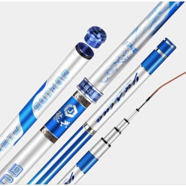 Imagem de Vara de pesca Vara de pesca de carbono super dura e super feita à mão, jogo de 19 músicas, vara de pesca, equipamento de pesca-6,3 m Vara de pesca telescópica, 5,4 m
