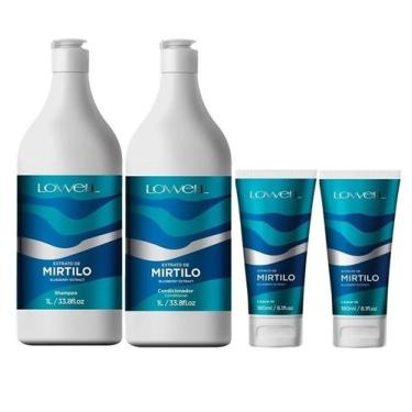 Imagem de Kit Extrato De Mirtilo Shampoo + condicionador 1 Litro + 2 Leave-in 18