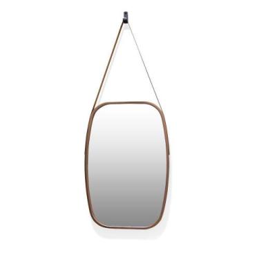 Imagem de Espelho Retangular Moldura De Plastíco Rosê 65X43,5 Cm - DROSSI