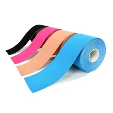 Imagem de Fita Bandagem Elástica Adesiva para Fisioterapia Lesão Muscular Rolo 5cm x 5m Funcional Treino Recuperação Muscular, Evita Lesões Resistente A Umidade - Cores Sortidas