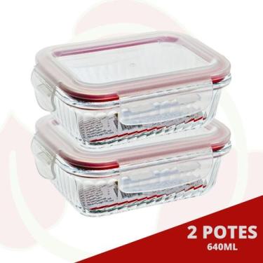 Imagem de Pote Canelado Vidro 640ml Marmita Fit Resistente 2 Unidades - Belo Vid