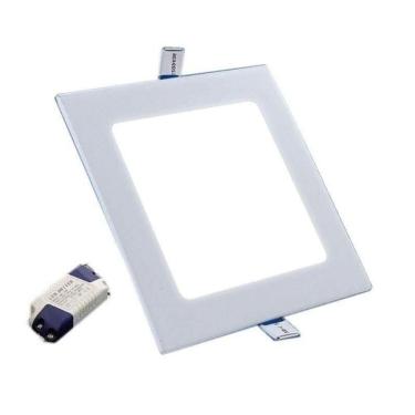 Imagem de Luminária Plafon De Led Embutir 12w Quadrada Branco Frio Lcq
