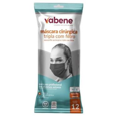 Imagem de Pacote de mascara descartavel preta com 12uni vabene