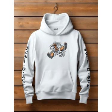 Imagem de Blusa de Frio Moletom Canguru One Piece Monkey Nika Casaco Flanelado F