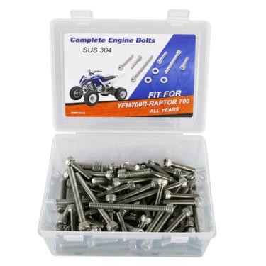 Imagem de Xitomer Kit de parafusos ATV M6 M8 adequado para parafuso de motor inoxidável RAPTOR 700 compatível com YFM700R-RAPTOR 700 TODOS OS ANOS Conjunto de porcas de arruela kit de parafusos de cabeça de