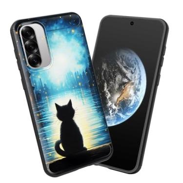 Imagem de smauncucn Capa para Galaxy A36 5G/Galaxy A56 5G, capa protetora antiderrapante de TPU macio e fina para Samsung Galaxy A36 / A56 5G 6,7 polegadas, gato preto