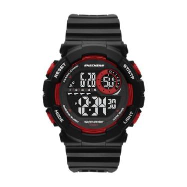 Imagem de Skechers Relógio masculino MacAfee digital preto de poliuretano, Preto