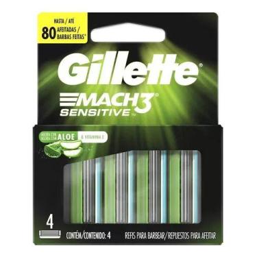 Imagem de Carga De Aparelho Barbear Gillette Mach3 Sensitive - 4 Un