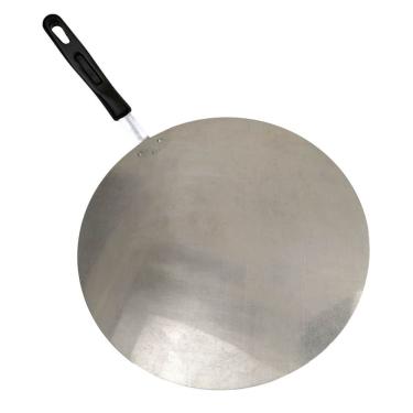 Imagem de Pa Pegador Para Pizza Em Aluminio 35cm com Cabo Curto Reforçado Forno Pão Pizzaria Pizzaiolo Caseira Profissional