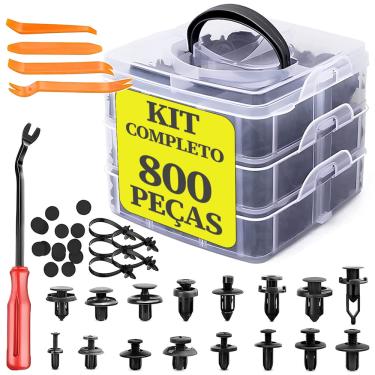 Imagem de Kit 800 Presilha Grampo Fixador Plastico Universal de Carro