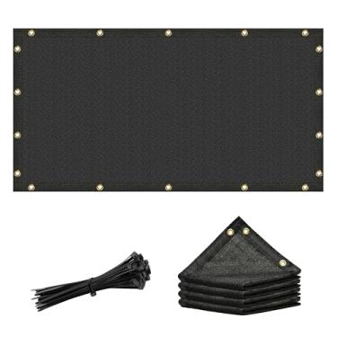 Imagem de Amgo Pano de sombra preto de 1,8 m x 25 m com ilhós - 90% protetor solar, lona de tecido de malha durável para cobertura de canil, estufa, tela de privacidade de cerca, galinheiro e cercadinho para