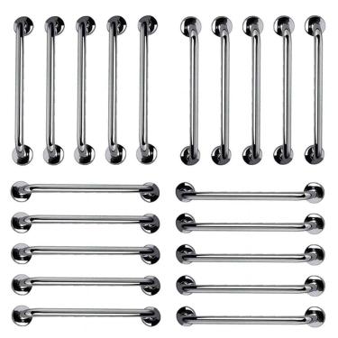 Imagem de Barra de Apoio 40cm Aço Inox Kit 20 Unidades Acessibilidade Idoso Cadeirante Deficiente Banheiro Box Suporte Escada Corrimao Segurança Proteçao