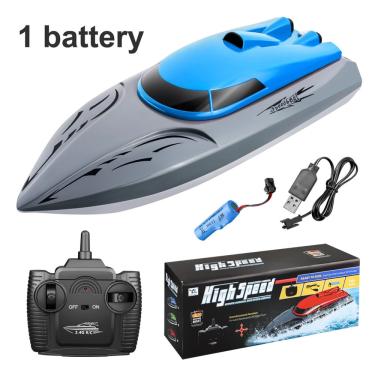 Imagem de Barco de Brinquedo com Controle Vermelho e Branco 2.4G rc