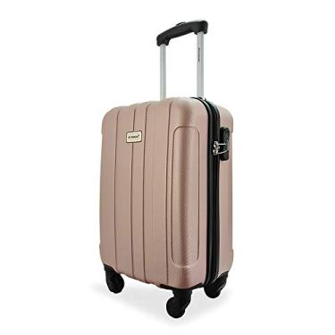 Imagem de Mala de Bordo de Viagem ABS 4 Rodas Bagagem de Mão até 10kg (Rosé Gold A1MB)