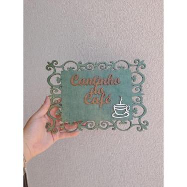 Imagem de Cantinho do Café Quadro Placa Plaquinha Decoração Moderna Madeira MDF 