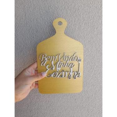 Imagem de Tábua Decorativa Cozinha com Frase Bem Vindo a Minha Cozinha - 1 unida
