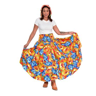 Imagem de Saia de Carimbó Adulto Rodada Dança de Roda Festa Típica Gaúcha Tradicional Brasileira Festa Junina Arraiá Caipira