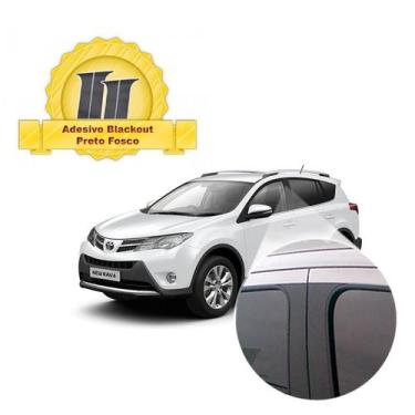Imagem de Adesivo Blackout RAV4 para Coluna de Porta Preto Fosco Poroso - rafcar