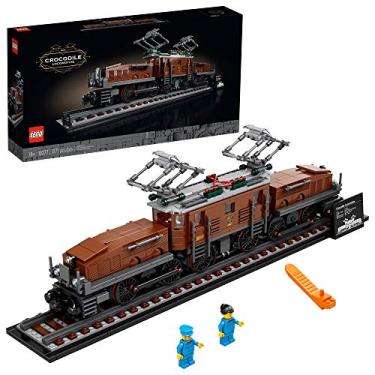 Imagem de Kit de construção para locomotiva de crocodilo LEGO 10277; Recrie a icônica locomotiva de crocodilo com este modelo de trem; Faz uma ótima ideia de presente para amantes de entusiastas de trem (1.271 peças)