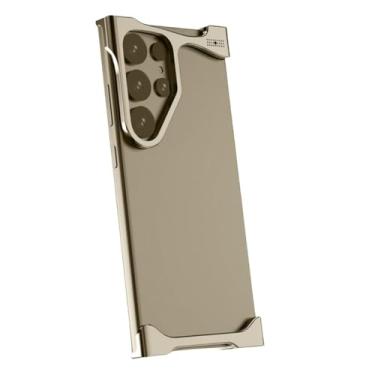 Imagem de Capa de celular sem moldura com dissipação de calor de metal para Samsung Galaxy S23 S24 25 Ultra Plus, fina, leve e irregular, em alumínio, dourada, para Galaxy S25