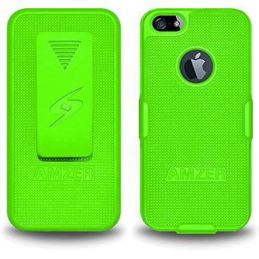 Imagem de Amzer Shellster Shell Holster Combo Capa para Apple iPhone 5, iPhone 5S, iPhone SE (Serve para todas as operadoras) - Verde neon