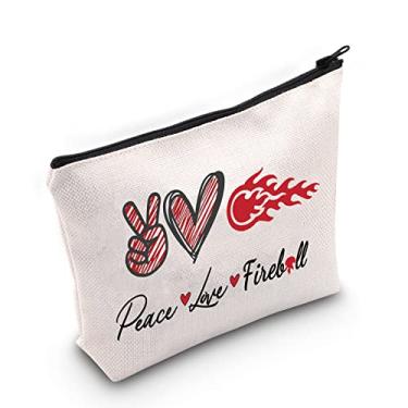 Imagem de Whisky Cosmetic Bag Whisky Fans Gift Peace Love Whisky Makeup Zipper Pouch Bag For Women Girls (Peace Fire)