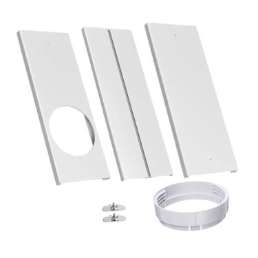 Imagem de Kuntesetty Kit de janela para ar condicionado portátil Kit de ventilação deslizante PVC prático para dutos Mangueira de exaustão Placas de vedação de janela