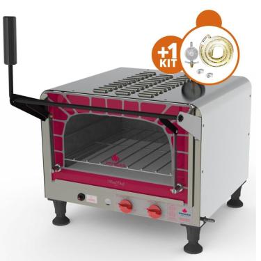 Imagem de Kit - Forno Assador Refratário Gás Prp-400 Mini Chef + Kit Gás - Progás