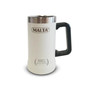 Imagem de Caneca Térmica Para Cerveja Chopp Gelado Em Inox 709ml Cqs 5751 Branco - Malta