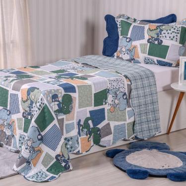 Imagem de Kit Cobre Leito Solteiro + Porta Travesseiro Infantil Dupla Face Extra Macio