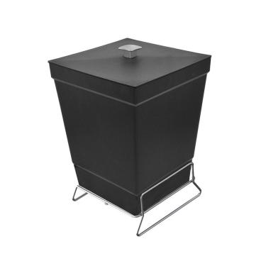 Imagem de Lixeira Para Banheiro De Plástico Com Suporte Apoio - Stolf Preto
