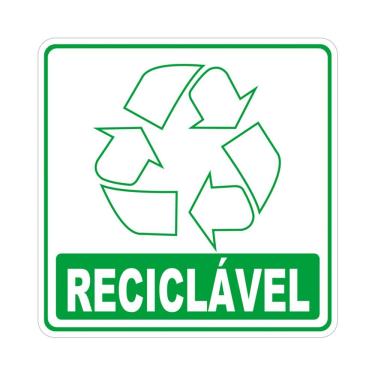 Imagem de Adesivo Lixo Reciclavel 10cmx10cm Nome Do Desenho Reciclável