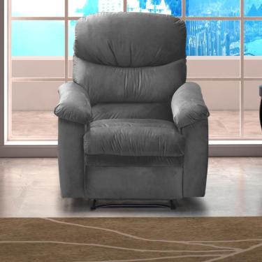 Imagem de Poltrona Reclinável Para Sala De Estar Bonn Veludo Cinza