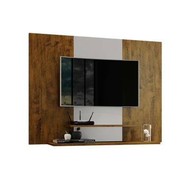 Imagem de Painel Para Tv Até 50 Polegadas Suspenso Talento Com 2 Prateleiras 91x120cm Canela-off White