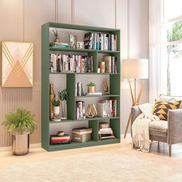 Imagem de Estante Para Livros 180cmx120cm 4 Prateleiras Seattle Verde Bellagio