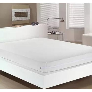 Imagem de Capa Para Colchão Buettner Queen Malha 100% Algodão Com Zíper Branco