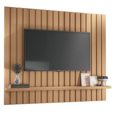 Imagem de Painel Suspenso Link 1.6 Ripado Freijó Para Tv Até 60 - Hb Móveis Freijó