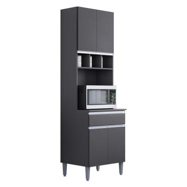 Imagem de Paneleiro Duplo Andréia 4 Portas E 1 Gaveta Cinza - Ajl Móveis Cinza