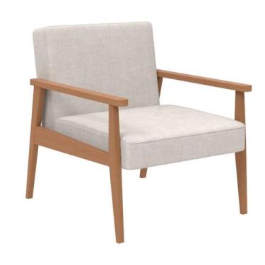 Imagem de Poltrona Portela Bege e Nogueira - Mobly