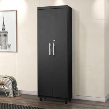 Imagem de Armário Multiuso com Chave 2 portas Isabela Cor Preto - Rud Rack