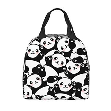 Imagem de PrelerDIY Lancheira fofa panda – Lancheira isolada para crianças, meninos, meninas, lancheiras, reutilizáveis, perfeitas para escola/acampamento/caminhada/piquenique/praia/viagens