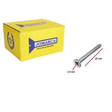 Imagem de Caixa 500 Parafuso Philips para Madeira Chata 2,8 X 25mm Zincado Jomar