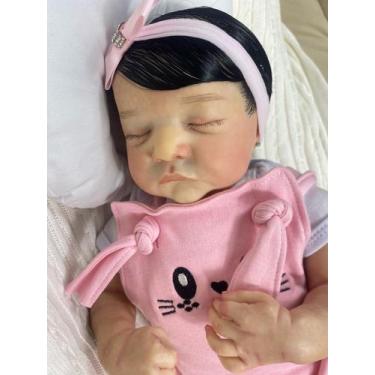 Imagem de Bebê Reborn Menina Dormindo Fofura Realista D02 - Ana Dolls