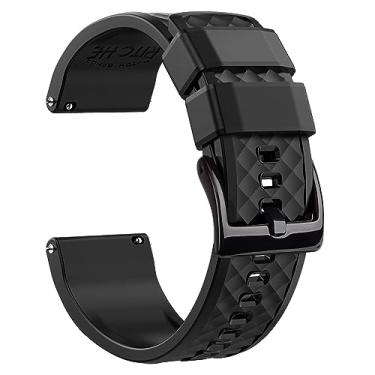 Imagem de Ritche Pulseiras masculinas de silicone para presente de Natal, 18 mm, 20 mm, 22 mm, 24 mm, presente de elefante branco, meias masculinas, Preto/preto, 18MM, Moderno